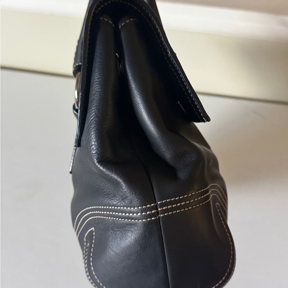 Black Leather Coach Handbag - Picture 3 of 7